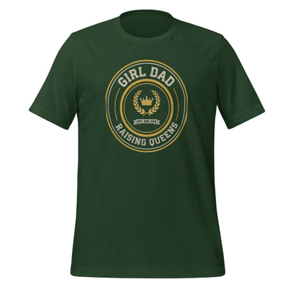 Girl Dad Raising Queens crest tee — Forest, front