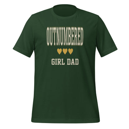 Girl Dad Outnumbered & Proud tee — Forest, front