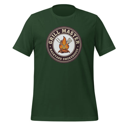 Grill Master retro backyard smokehouse tee — Forest, front