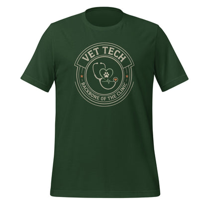 Vet Tech Crest retro veterinary technician tee — Forest, front