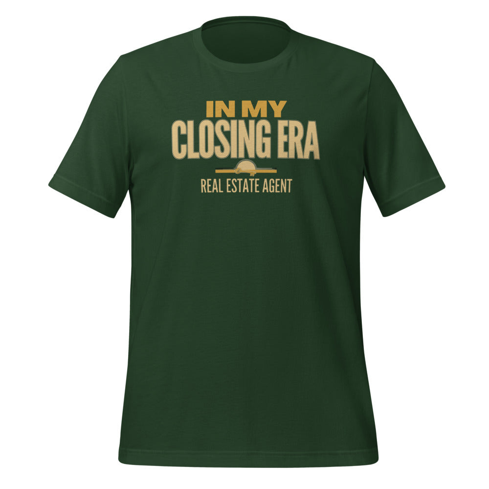 In My Closing Era real estate agent tee — Forest, front