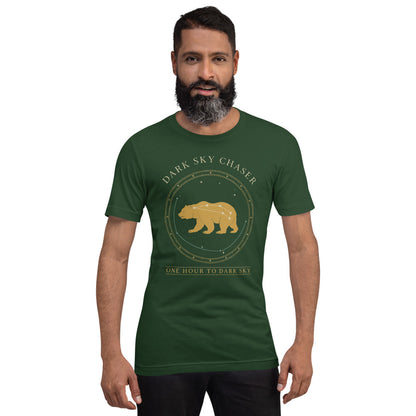 Dark Sky Chaser Ursa Major constellation astronomy tee — Forest, on model