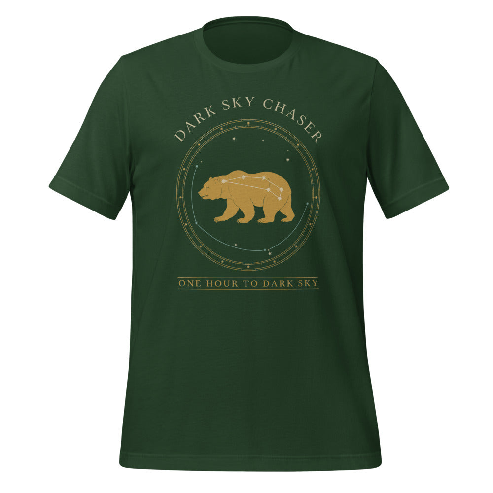 Dark Sky Chaser Ursa Major constellation astronomy tee — Forest, front