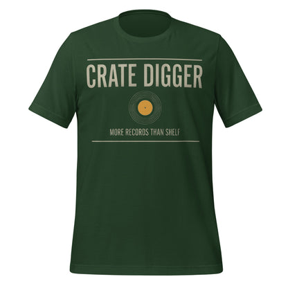 Crate Digger vinyl record tee — Forest, front