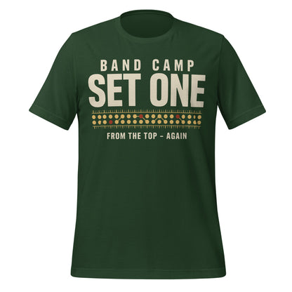 Set One marching band drill chart t-shirt — Forest, front