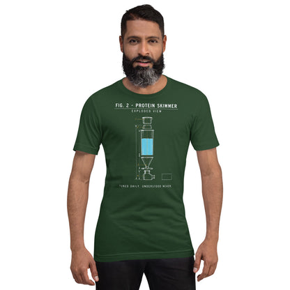 Protein Skimmer Exploded View reef tank saltwater aquarium t-shirt — Forest, on model