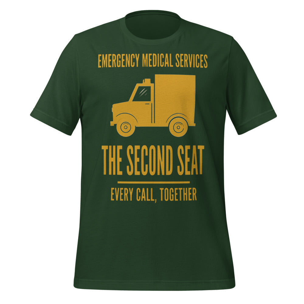 The Second Seat EMS paramedic tee — Forest, front
