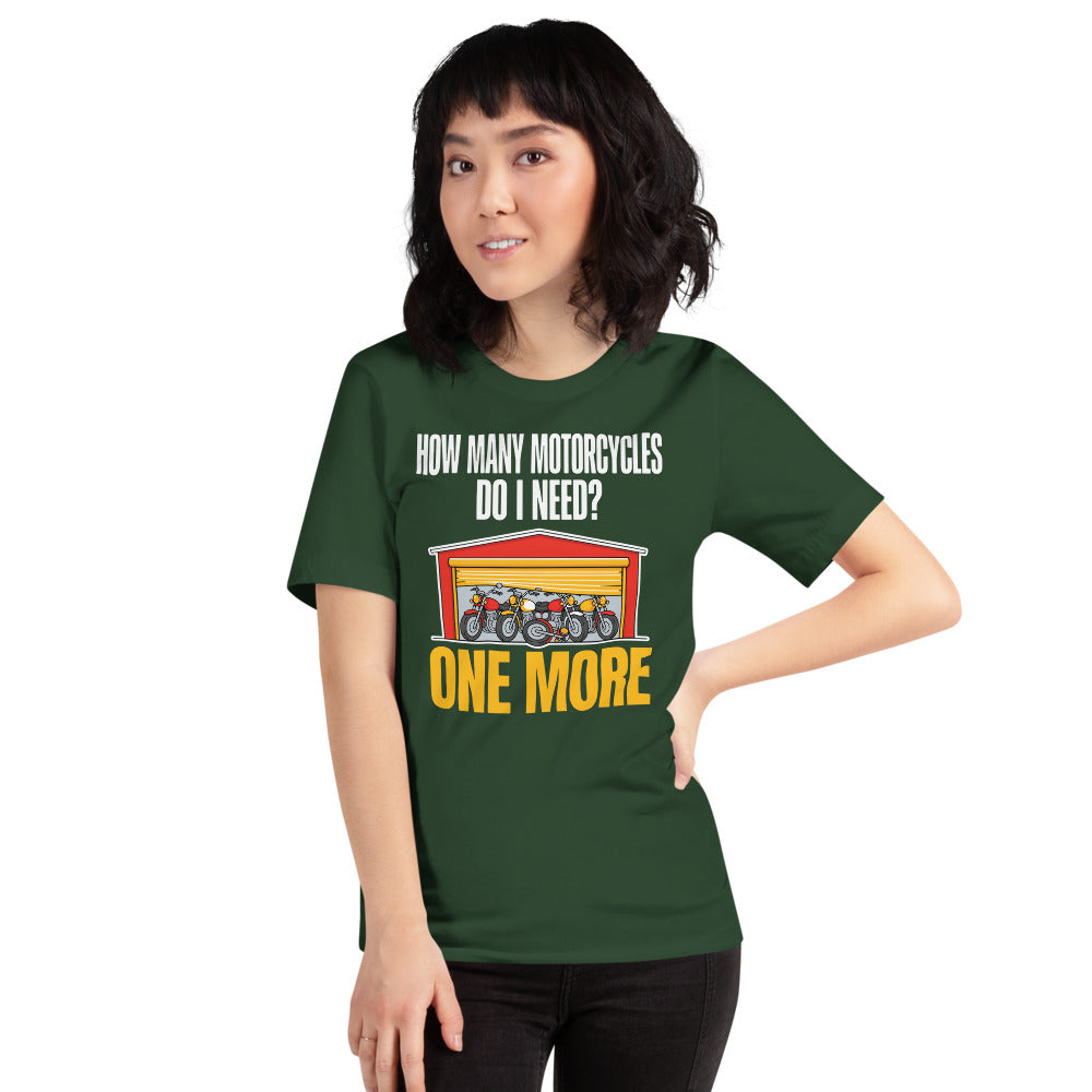 One More funny motorcycle tee — Forest, on model