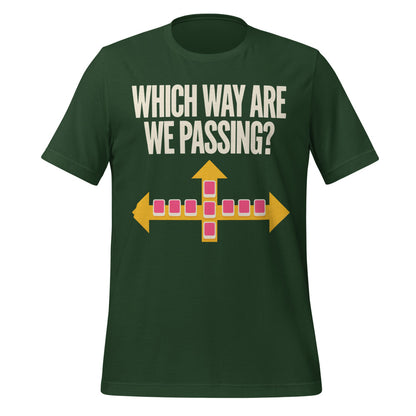 Which Way Are We Passing funny mahjong tee — Forest, front