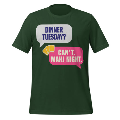 Mahj Night funny mahjong tee — Forest, front