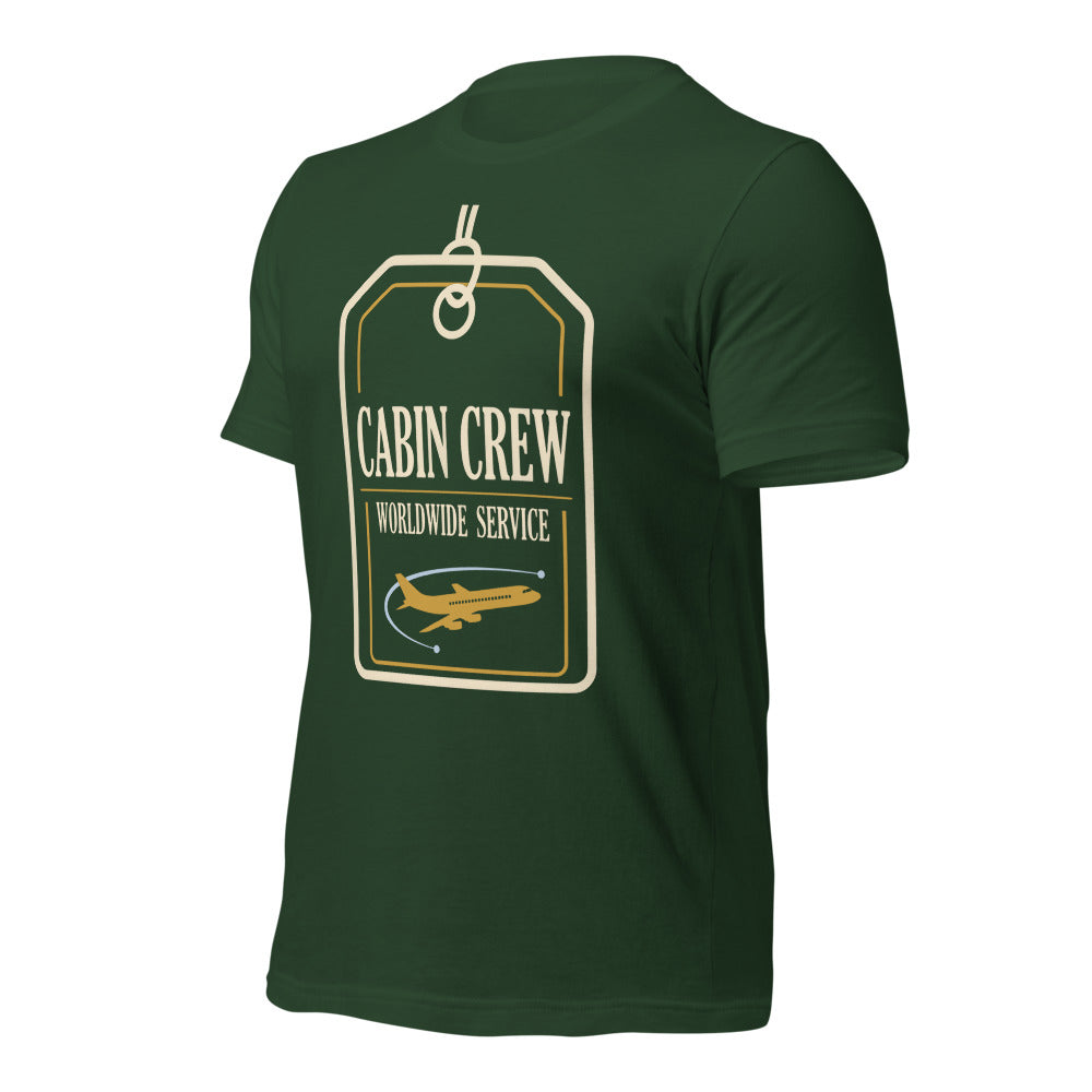Worldwide Service cabin crew tee — Forest, front-right