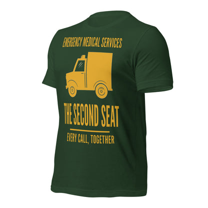 The Second Seat EMS paramedic tee — Forest, front-right