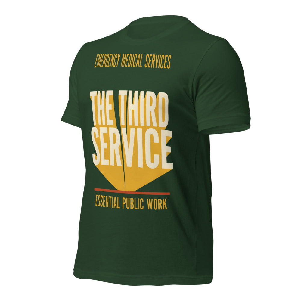 The Third Service EMS t-shirt — Forest, front-right