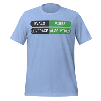 Eval Suite Vibes agentic AI engineer tee — Heather Carolina Blue, front