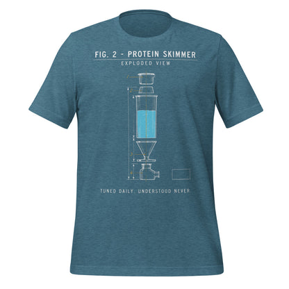 Protein Skimmer Exploded View reef tank saltwater aquarium t-shirt — Heather Deep Teal, front