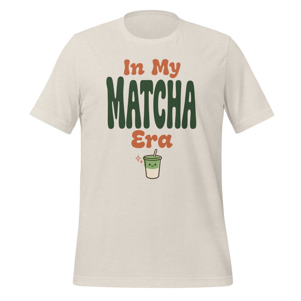 In My Matcha Era retro matcha tee — Heather Dust, front