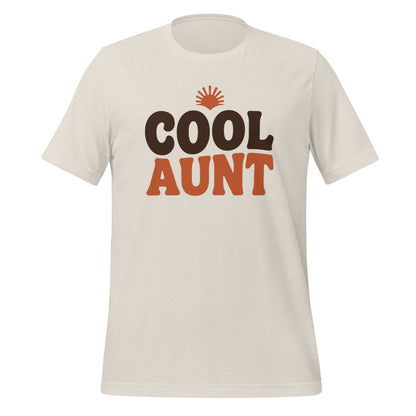 Cool Aunt retro groovy aunt tee — Heather Dust, front