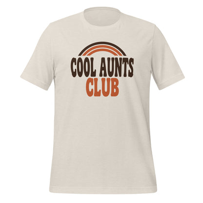 Cool Aunts Club retro groovy aunt tee — Heather Dust, front