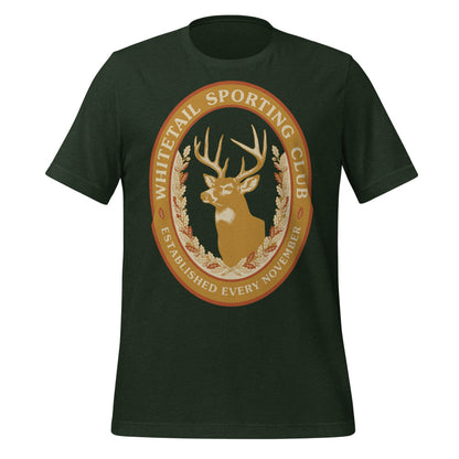 Whitetail Sporting Club vintage deer hunting tee — Heather Emerald, front