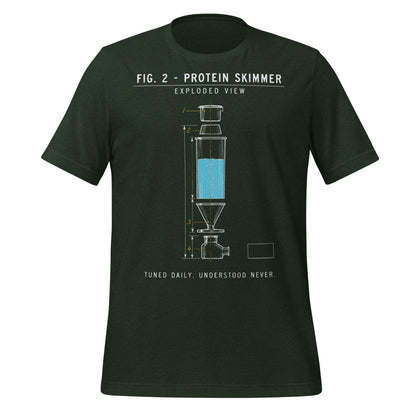 Protein Skimmer Exploded View reef tank saltwater aquarium t-shirt — Heather Emerald, front