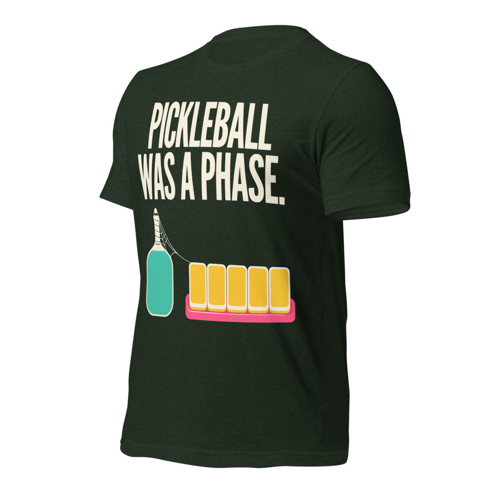 Pickleball Was A Phase funny mahjong tee — Heather Emerald, front-right