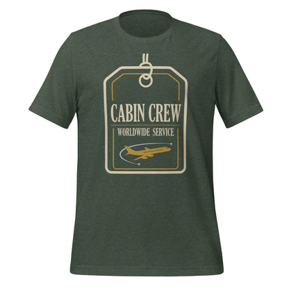 Worldwide Service cabin crew tee — Heather Forest, front