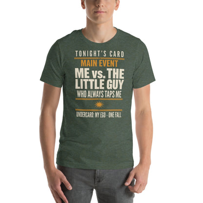 Tonight's Card funny Brazilian jiu jitsu t-shirt — Heather Forest, on model