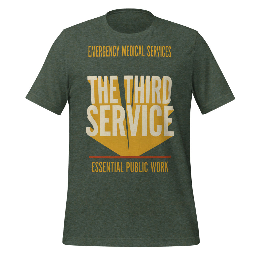 The Third Service EMS t-shirt — Heather Forest, front