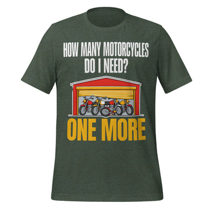One More funny motorcycle tee — Heather Forest, front