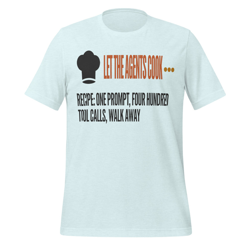 Let The Agents Cook tee — Heather Ice Blue, front