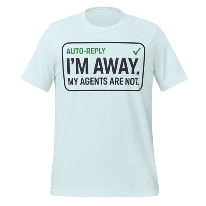 Auto-Reply agentic AI engineer tee — Heather Ice Blue, front