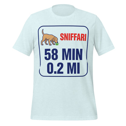 Sniff Walk Recap funny dog dad tee — Heather Ice Blue, front