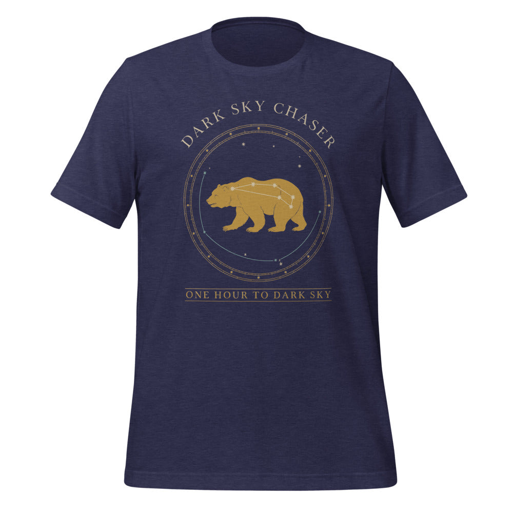 Dark Sky Chaser Ursa Major constellation astronomy tee — Heather Midnight Navy, front