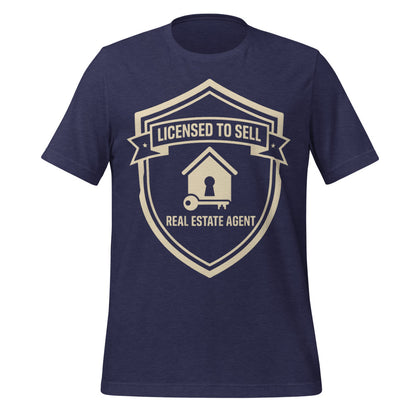 Licensed to Sell real estate agent tee — Heather Midnight Navy, front