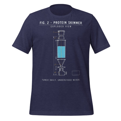 Protein Skimmer Exploded View reef tank saltwater aquarium t-shirt — Heather Midnight Navy, front