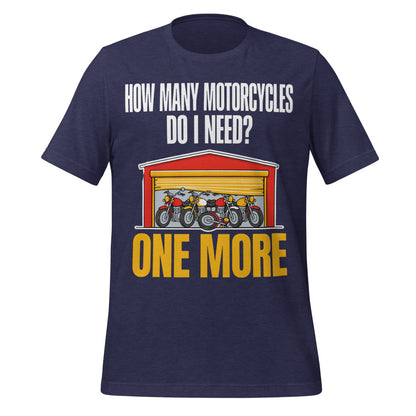 One More funny motorcycle tee — Heather Midnight Navy, front