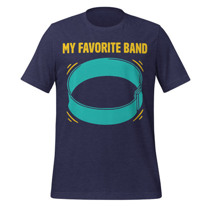 My Favorite Band funny physical therapy tee — Heather Midnight Navy, front