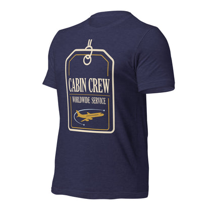 Worldwide Service cabin crew tee — Heather Midnight Navy, front-right