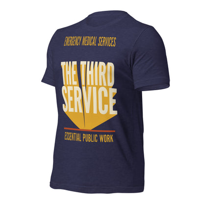 The Third Service EMS t-shirt — Heather Midnight Navy, front-right