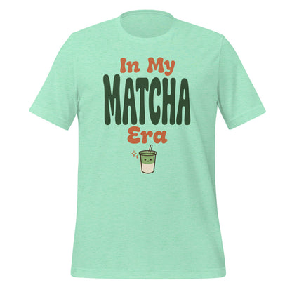In My Matcha Era retro matcha tee — Heather Mint, front