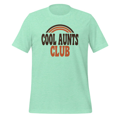 Cool Aunts Club retro groovy aunt tee — Heather Mint, front