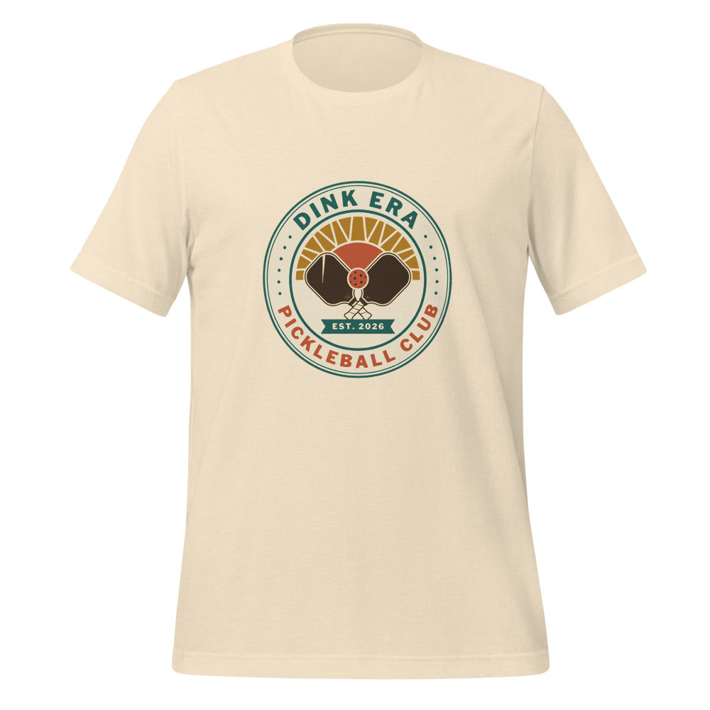 Dink Era Pickleball Club retro tee — Heather Natural, front