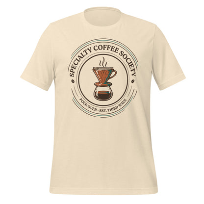 Specialty Coffee Society specialty coffee tee — Heather Natural, front
