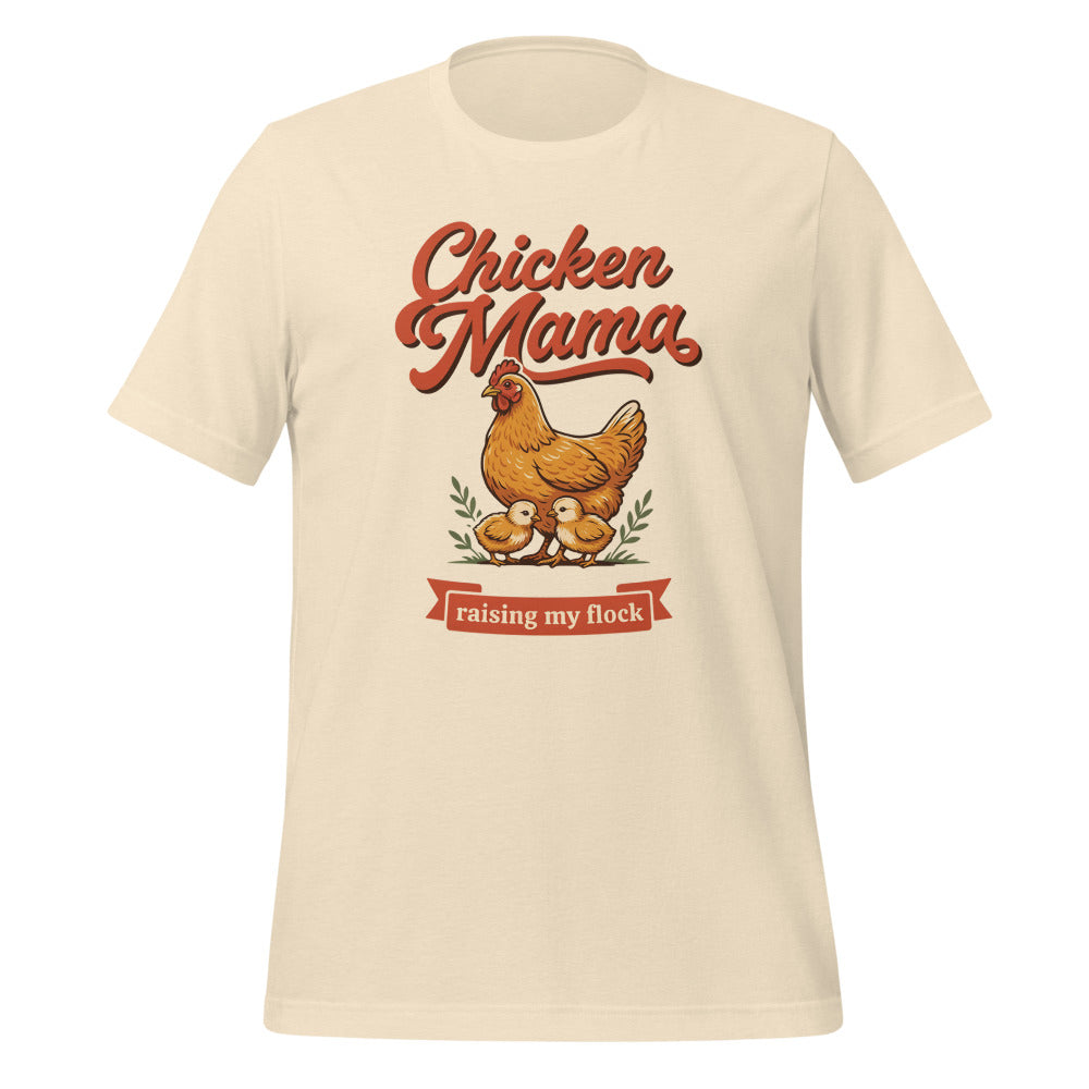 Chicken Mama raising my flock chicken keeper tee — Heather Natural, front