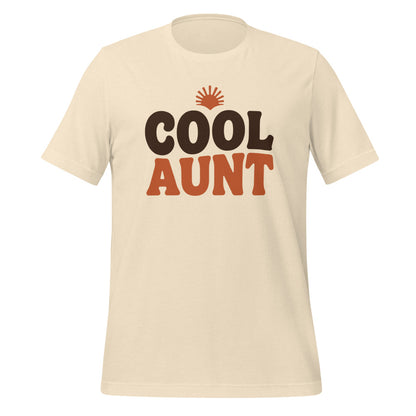 Cool Aunt retro groovy aunt tee — Heather Natural, front