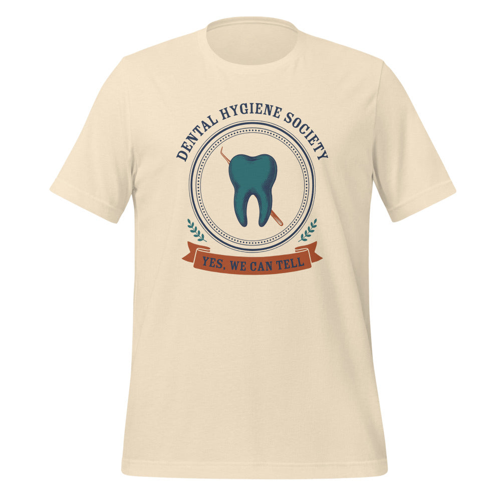 Dental Hygiene Society dental hygienist tee — Heather Natural, front