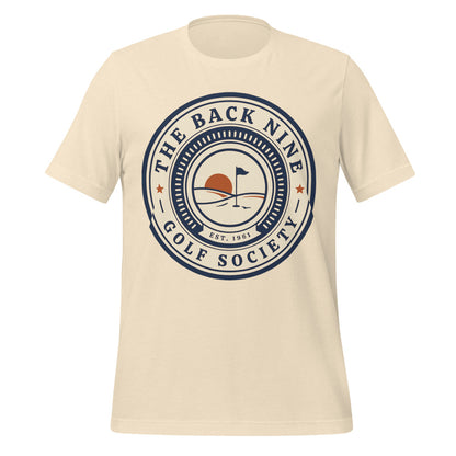 The Back Nine vintage golf roundel tee — Heather Natural, front