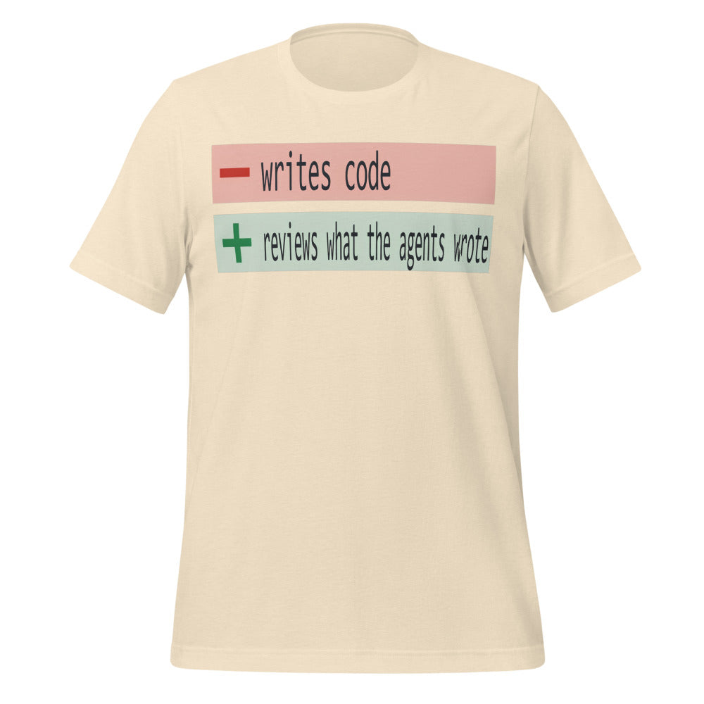 The Diff agentic AI engineer tee — Heather Natural, front