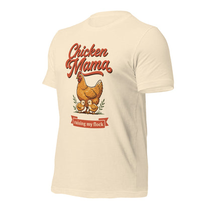 Chicken Mama raising my flock chicken keeper tee — Heather Natural, front-right
