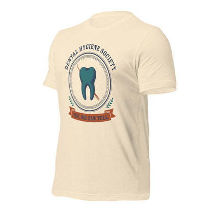 Dental Hygiene Society dental hygienist tee — Heather Natural, front-right